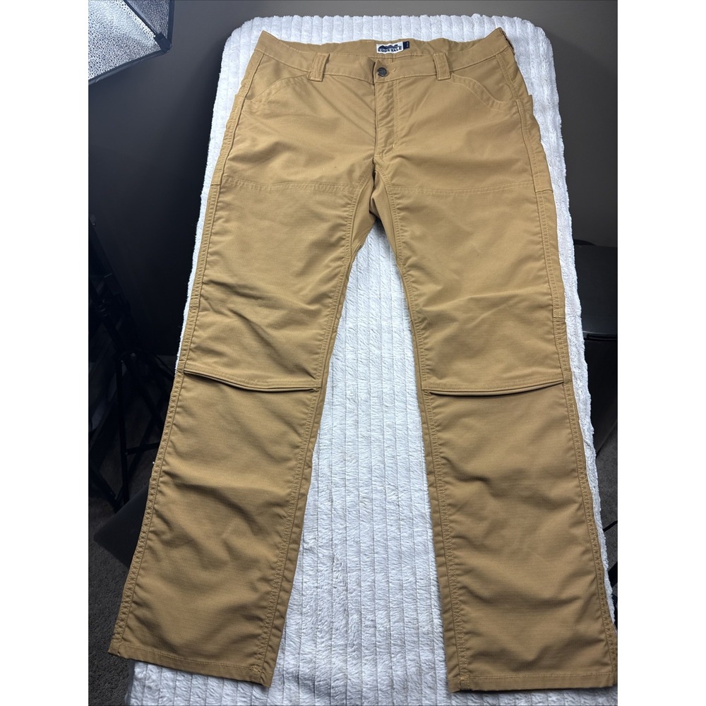 Edgevale Foothill Pants Men's 36x32 Ripstop Tan Back Stash Pockets NWOT‎ Rare!